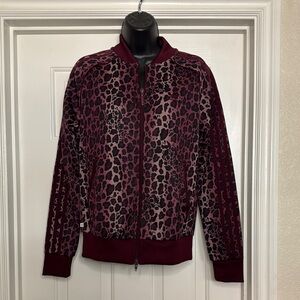 ADIDAS Leopard Print Zip-Up Jacket